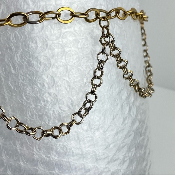 Vintage 80's Chain Belt Mixed Metals 31 inch max. - Picture 3 of 10